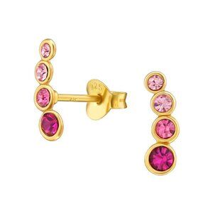 14K Gold Vermeil Crystal Stud Earrings 11mm | Sparkle